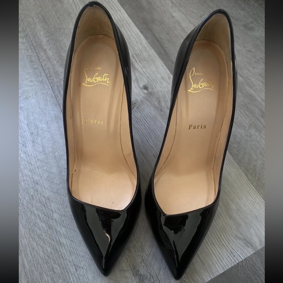 Christian Louboutin Black Patent Corneille Size 39.5 100mm pre-owned - Picture 10 of 16